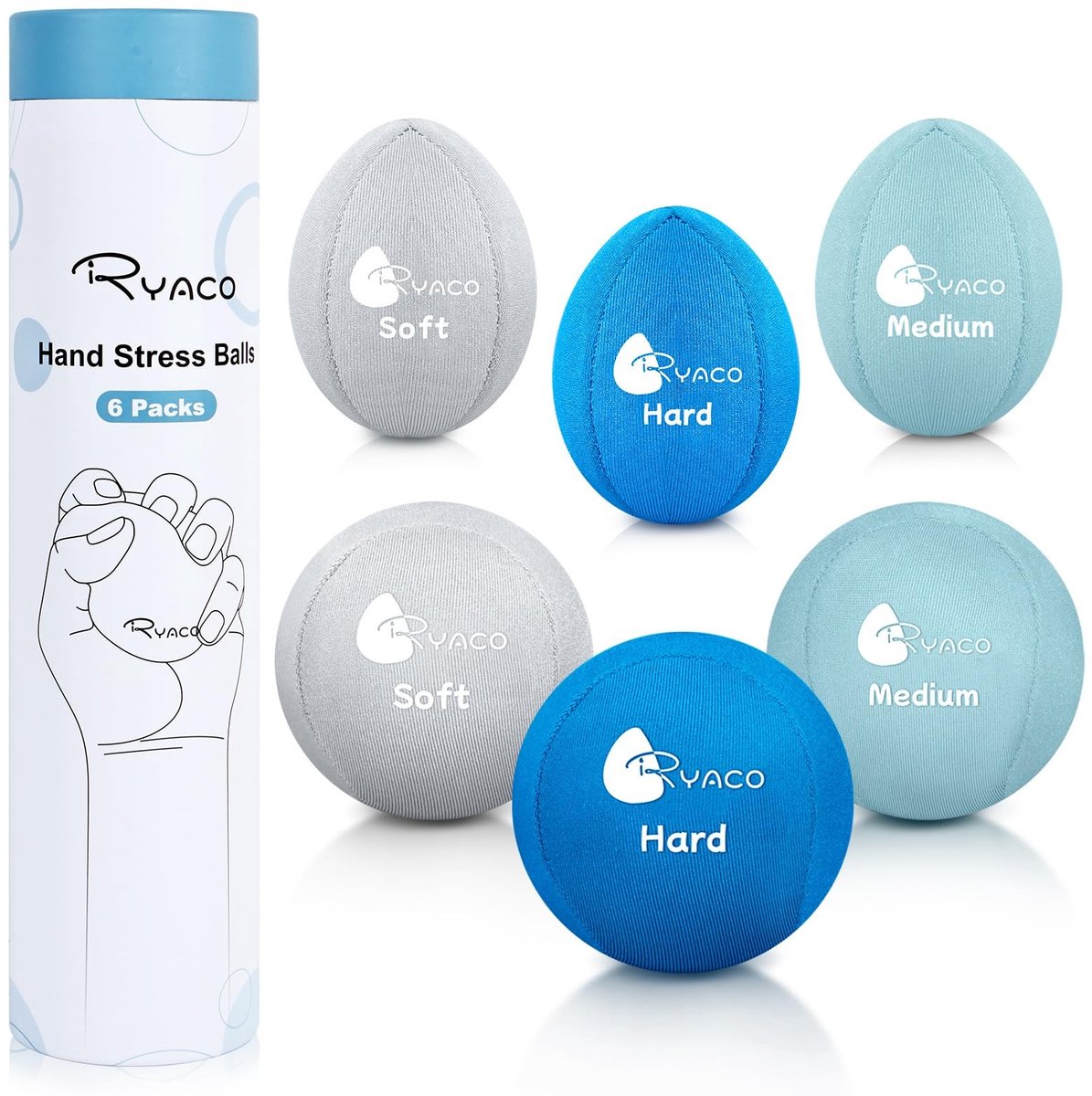 SolidKeus - Set van 6 Stress Ballen voor Handtherapie