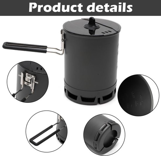 Vouwbare Ultralichte Campingpan van Aluminium, Ideaal voor Koken tijdens Kamperen, Picknicken en Wandelen, 600 ml, Lichtgewicht Kookgerei — afbeelding 2