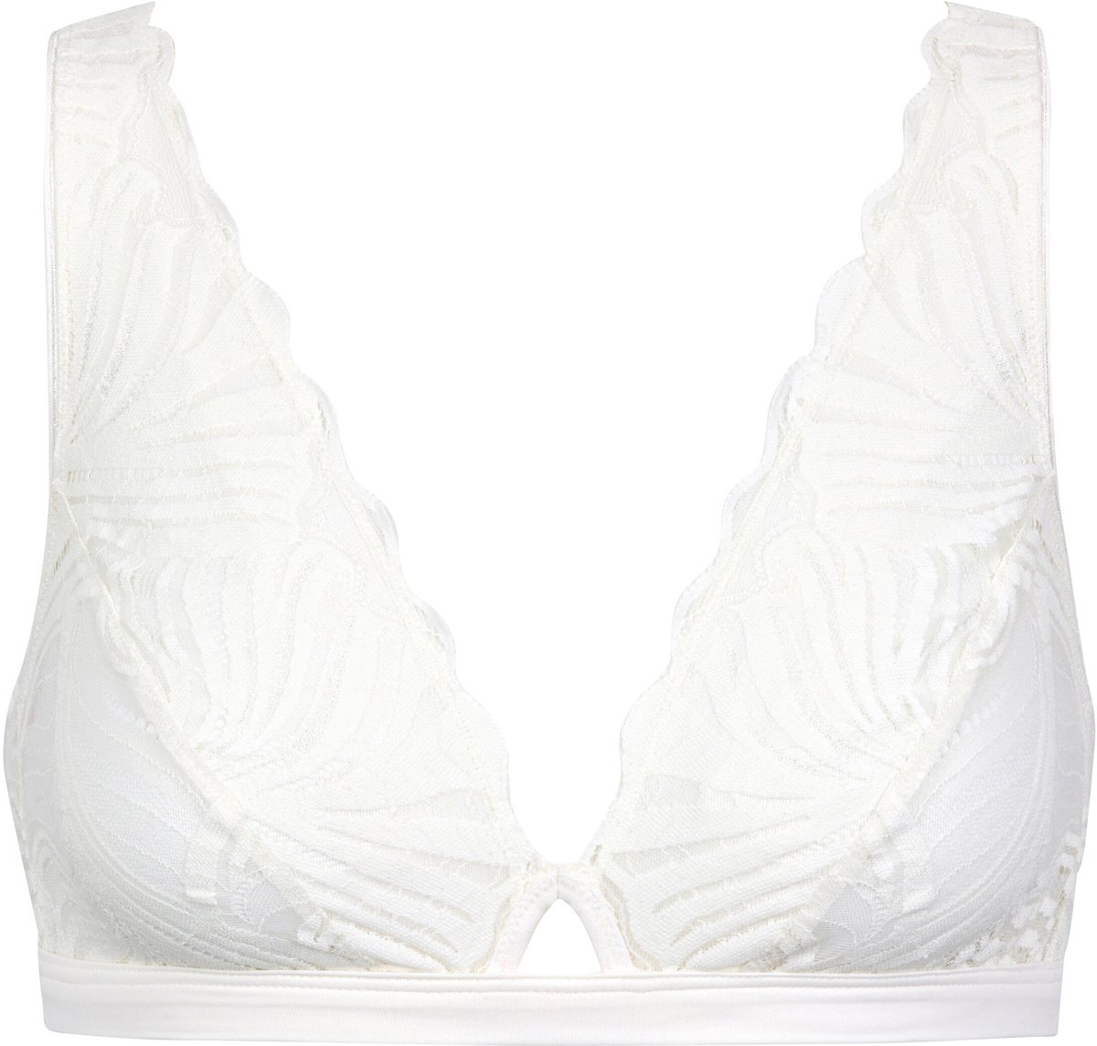 Falke Delicate Touch Triangle met kant functioneel materiaal beha dames wit wit 2179