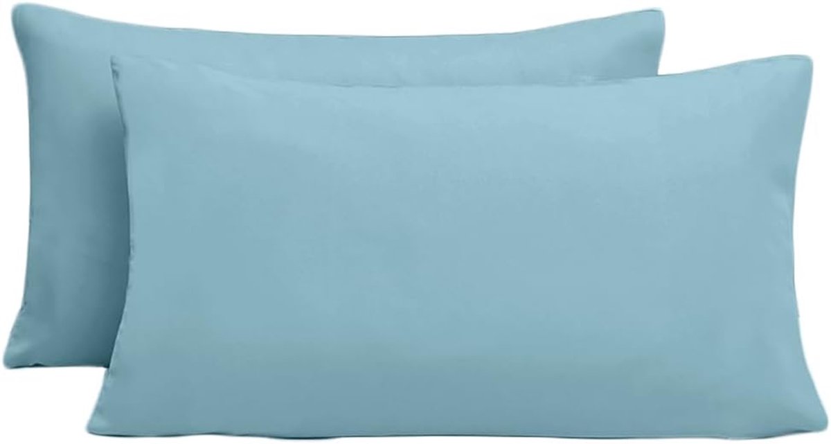 Kussenslopen voor tweepersoonsbed 40x70cm 2 Stuks, kussenslopen met onzichtbare rits van hoogwaardige microvezel, hypoallergene en ademende kussensloop, Lichtblauw