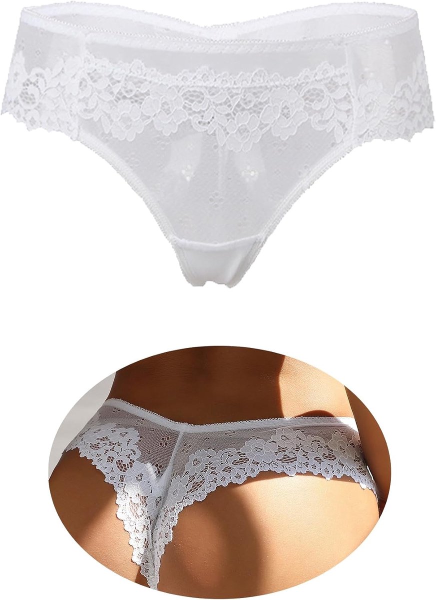 Ohmydear Sexy tanga, tanga, dames, chique, kant, slip, grote maten, kruis, katoen, lage taille, transparant, lingerie, outfit, warm ondergoed