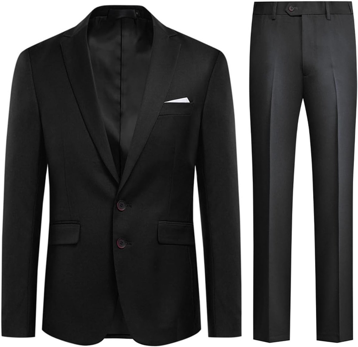 Herenpak, 2-delig, effen, met twee knopen voor het werk (blazer + broek)