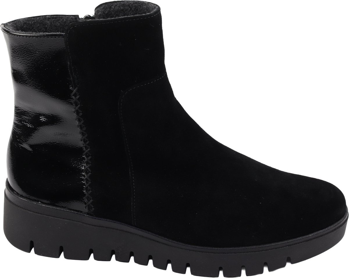 Gabor - 8015 - Enkellaarzen Vrouwen - zwart nubuck/suede - 41