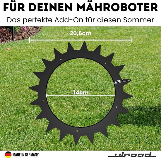 2 spikes voor robotmaaier voor Lidl Parkside PMRA PMRDA 20-Li tractie-hulp, tractiewielen voor meer helling, grasmaaier, robot, accessoires, leuningwielen, robotmaaier — afbeelding 5