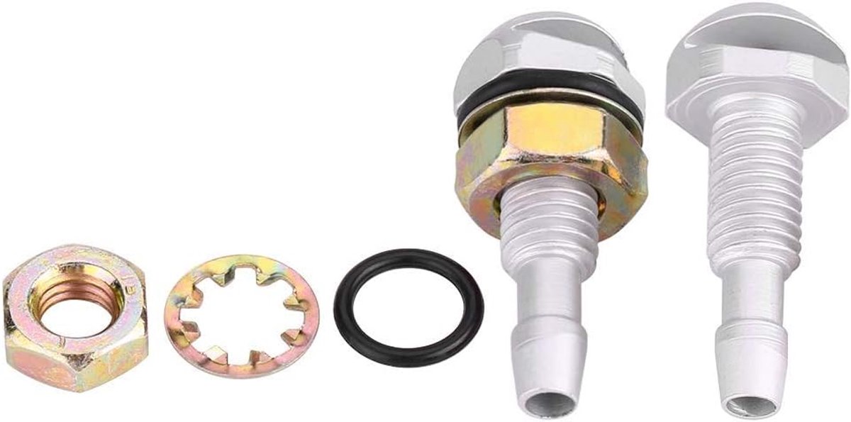 Ruitensproeier Autoruit 2st Universele Aluminium Auto Voorruit Sproeier Zilver(Zilver)
