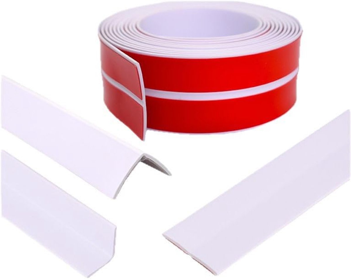 Plint, zachte plint, randbescherming muur, flexibele randbescherming voor muren, waterdicht, eenvoudig te snijden, ideaal voor doe-het-zelvers (breedte: 4 cm, lengte: 4 meter)