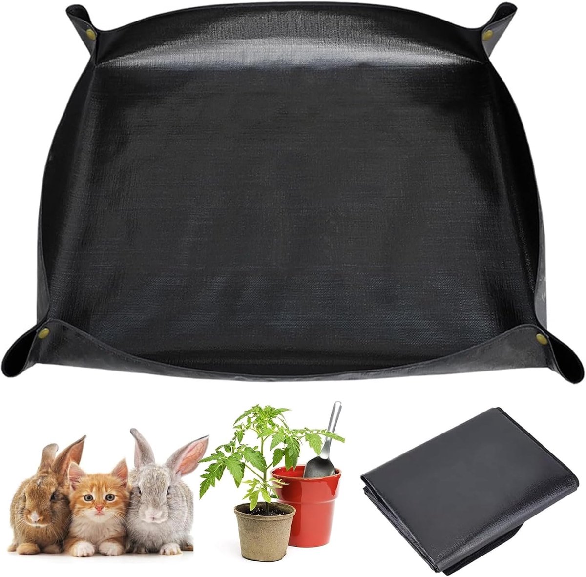 150 x 100 cm, aan beide zijden waterdichte huisdierbox mat, veelzijdige ompotmat en plantenonderlegger, ideaal voor het houden van kleine dieren, robuust materiaal met praktisch vouwdesign