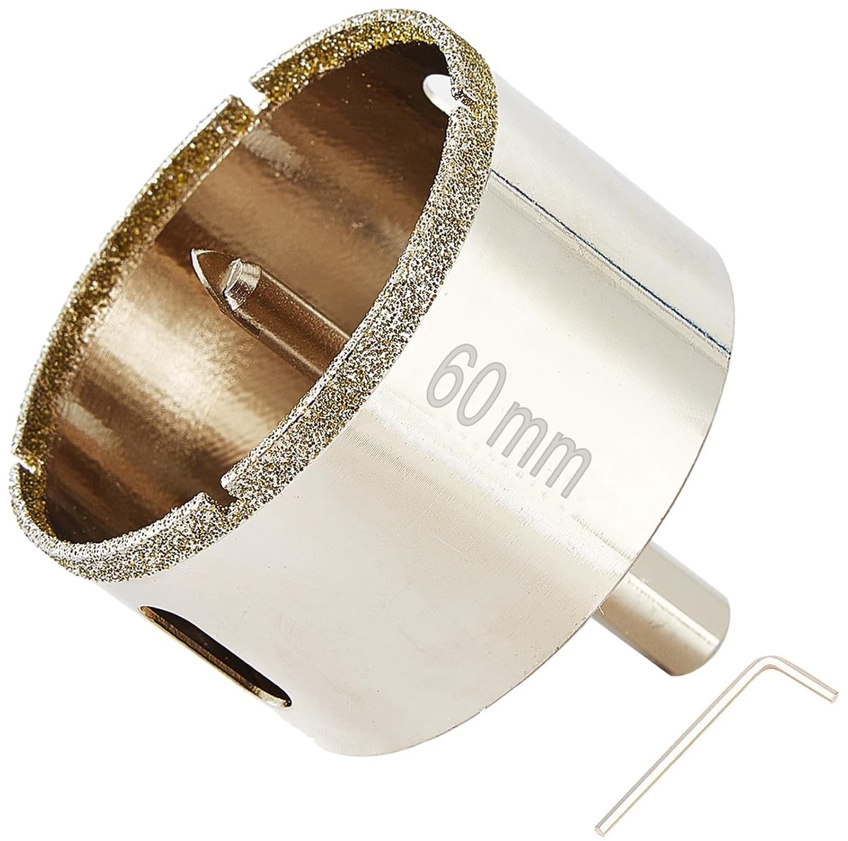5 cm diamantgatenzaag met pilootbit, eenvoudige boring, 60 mm gatenzaagboren voor porseleinen tegels, graniet, keramiek, marmer, glas, stenen, 3,5 cm snijdiepte