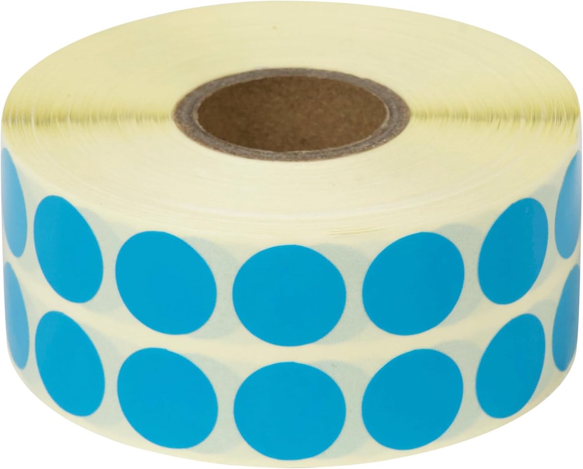 Markeerpunten - 4000 stuks kleurrijke kleefpunten op rol, 15 x 15 - blauw