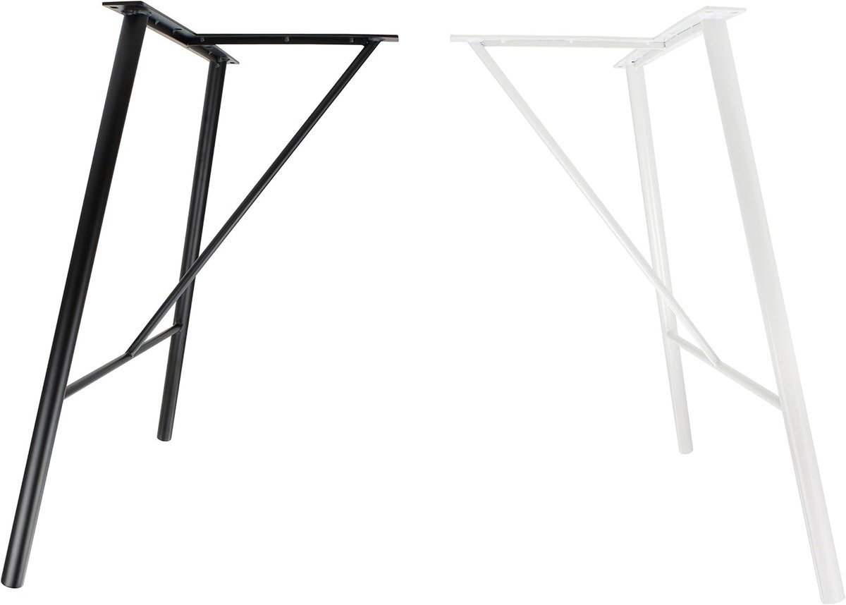Goods Berlin Set van 2 tafelsteunen, filigraan tafelpoten, 30 mm staal, eettafel, bureau, vergadertafel, 71 x 72 cm (b x h), zwart