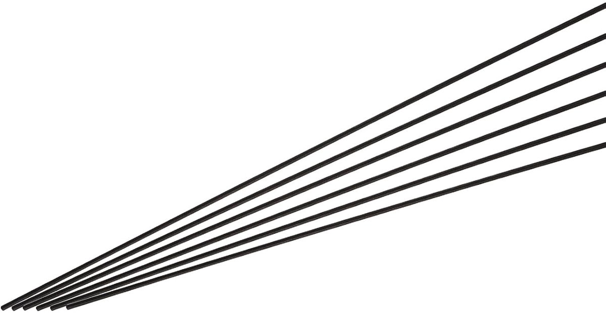 Koolstofvezelstaaf, 1,5 mm x 400 mm koolstofvezelstaaf voor RC-vliegtuig, doe-het-zelf handwerk, draakvleugelbuis, quadcopter-armreparatie, verpakking van 8 stuks