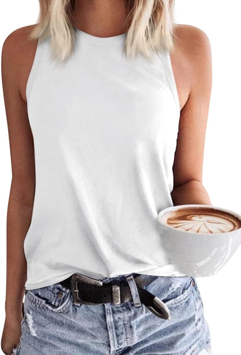 Dames ronde hals mouwloos lang vest tanktops zomer casual losse pasvorm basic shirts