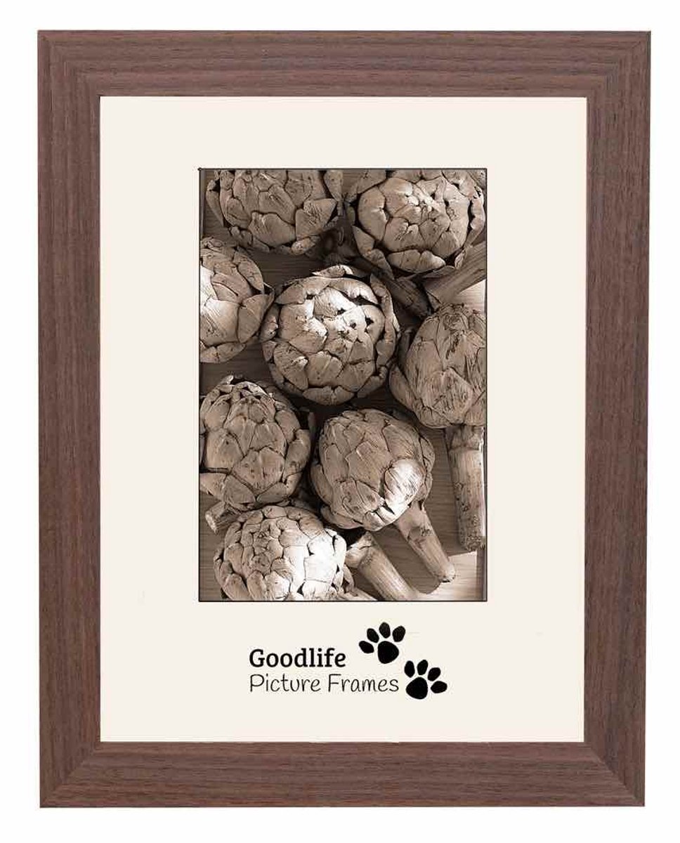 Houten Fotolijst Heritage-2 Walnoot 40x50 - Helderglas - 32 mm breed profiel - Goodlife Picture Frames