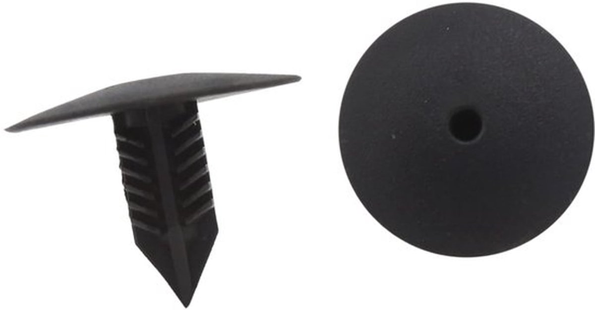 Klinknagel 10 x 10 mm - Kunststof - Set van 40 - Klinknagels voor bekleding - Geschikt voor auto - Zwart - Bevestigingsclip