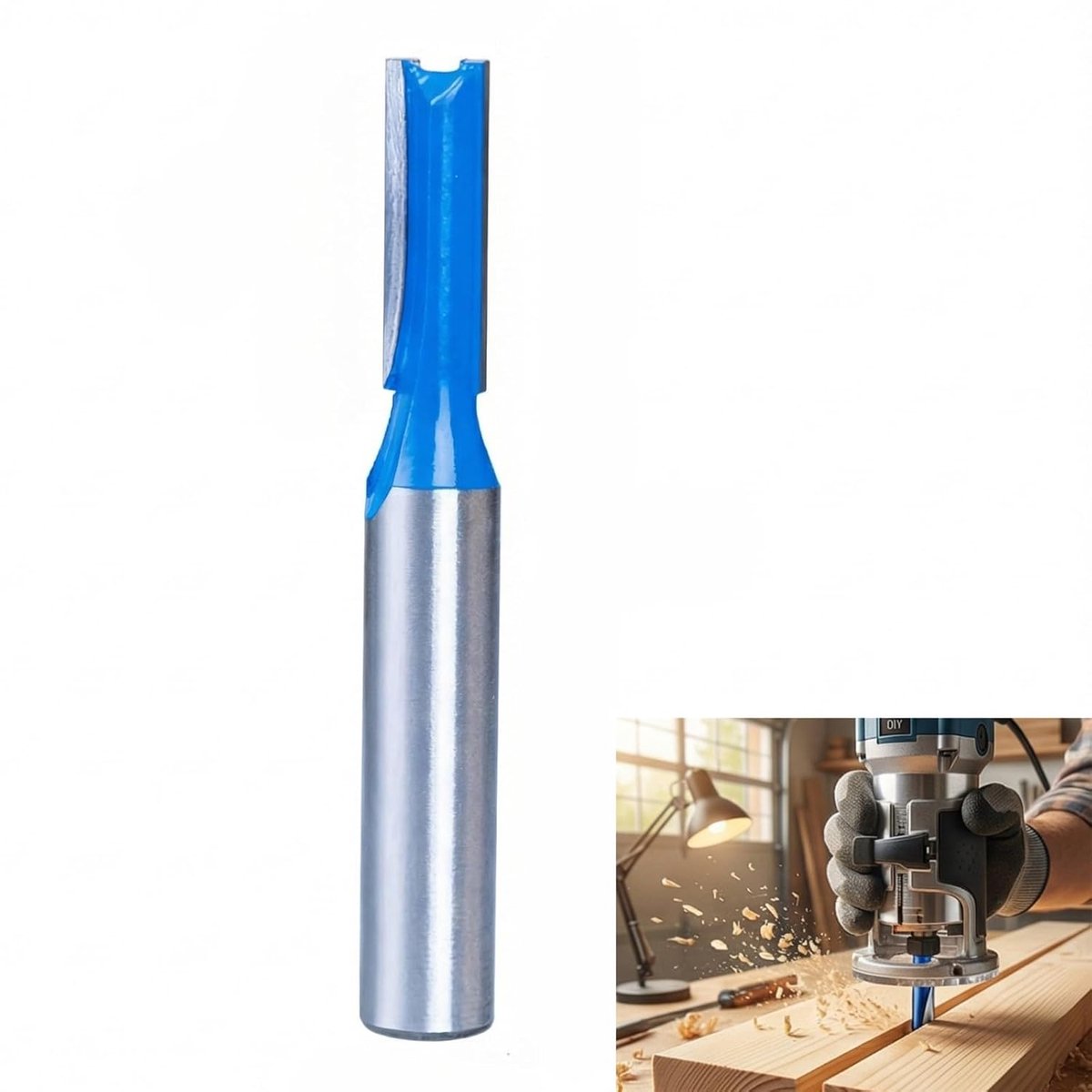 Sleuvenfrees 8mm Schacht - 6mm Frees voor Bovenfrees - Schacht Gelijmdfrees voor Spaanplaat Massief Hout - Bovenfrees Frees Snijgeometrie voor Een Exact Freesbeeld