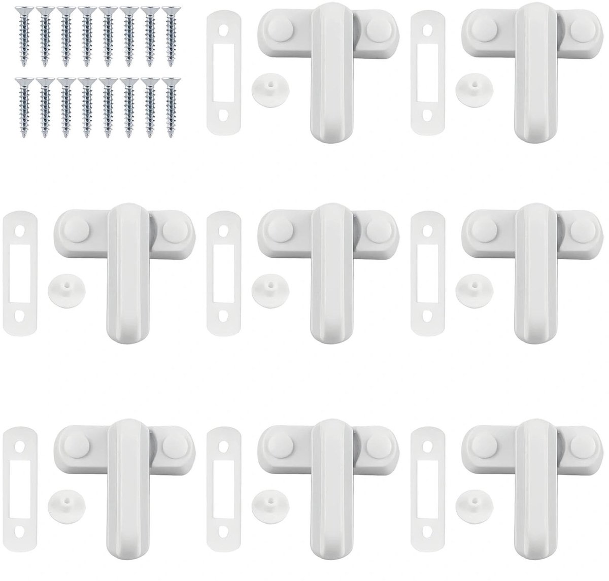 SolidKeus - 8 Stuks Aluminium Raamlocks voor Kinderen en Inbraakbeveiliging
