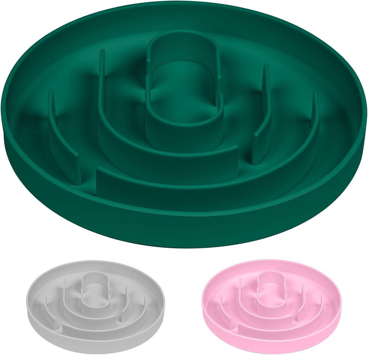 Anti-Gulping Hondenvoerbak met Zuignappen, Antislip Interactieve Voederbak voor Kleine en Middelgrote Honden, Silicone Langzaam Voeden Bakje voor Katten en Puppy’s