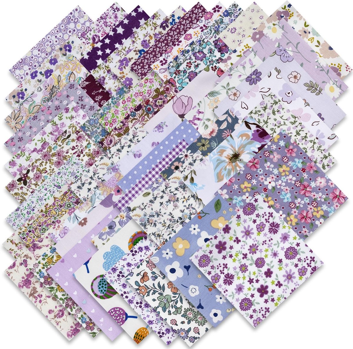SolidKeus - 200 Stuks Katoenen Patchwork Stoffen voor DIY Projecten