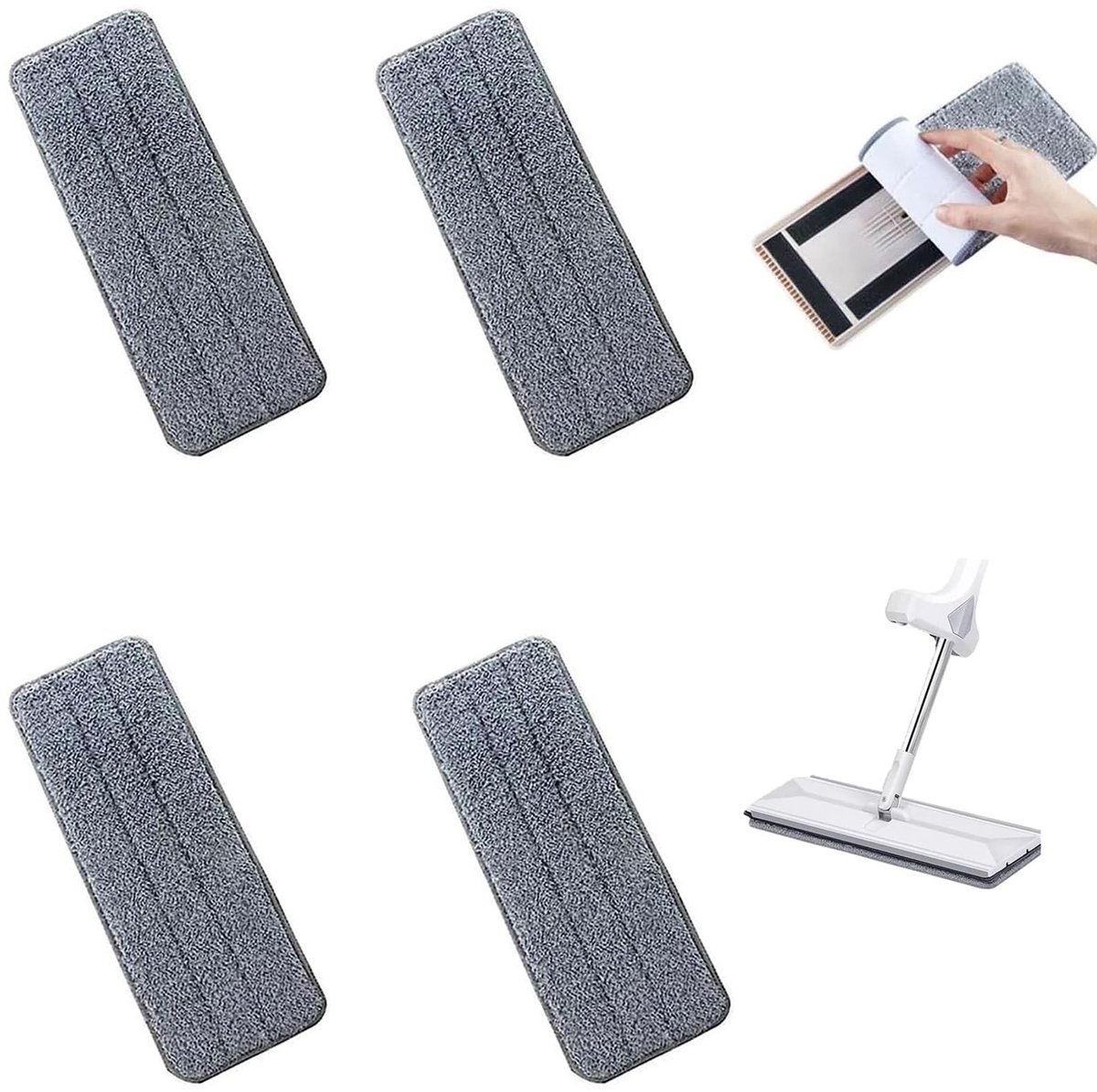 SolidKeus - Set van 4 Microvezel Mop Pads voor Diverse Vloeren
