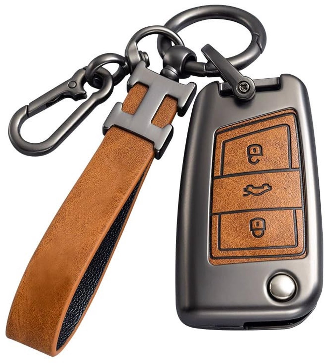 SolidKeus - Sleutelcover voor VW Sleutels in Bruin