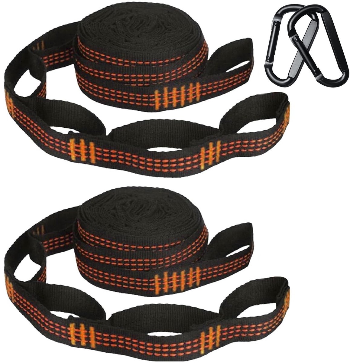SolidKeus - Set van 2 Hangmatophangriemen met Karabijnhaken