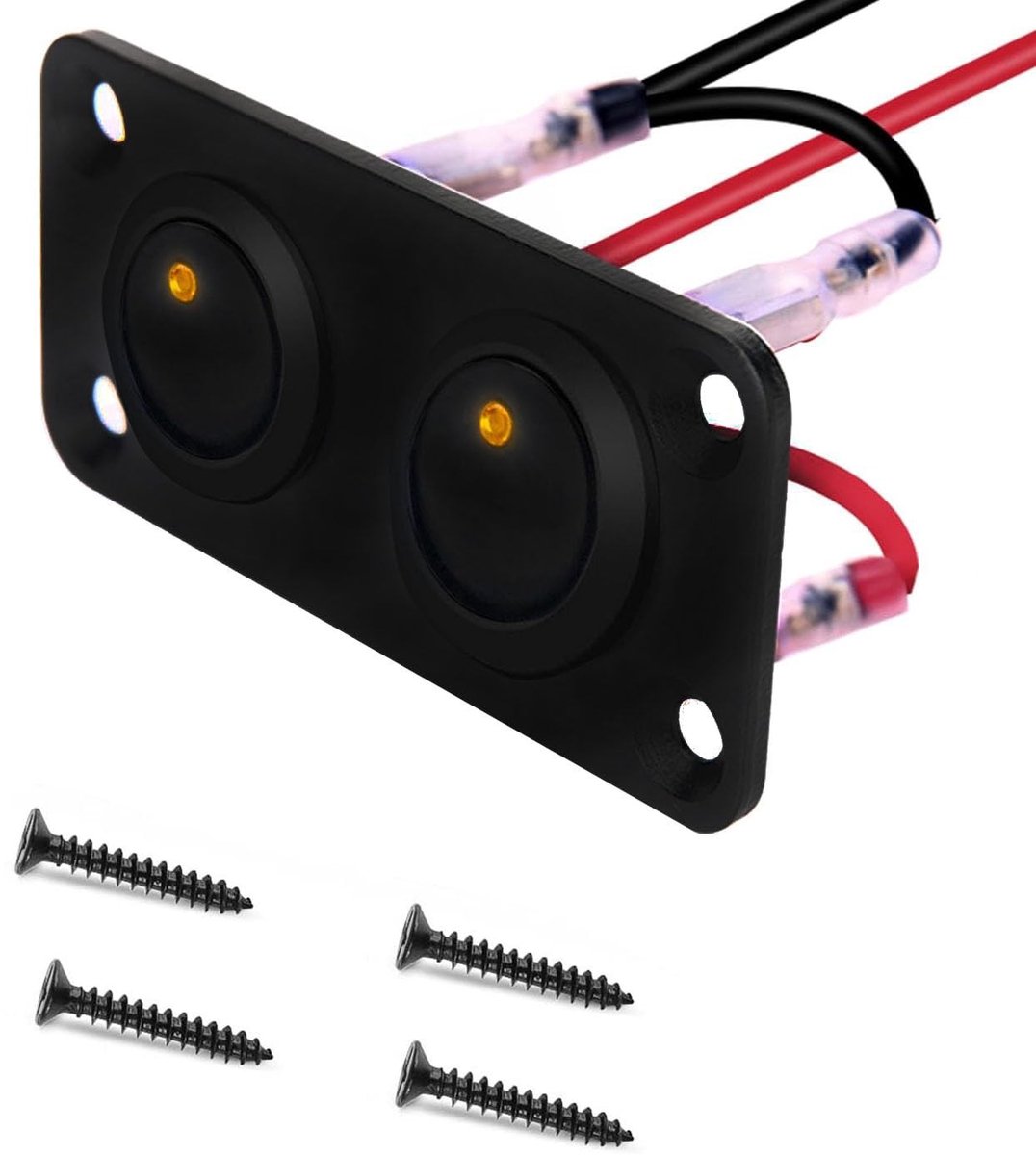 SolidKeus - Rond Rockerschakelaar 12V met Gele LED Indicator