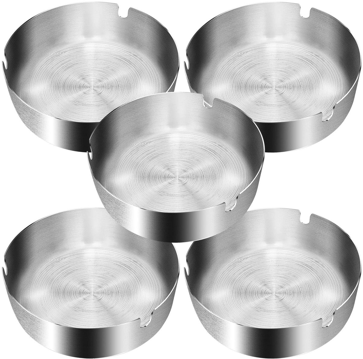 SolidKeus - Stalen Asbak Set van 5 Stuks, Modern Ontwerp