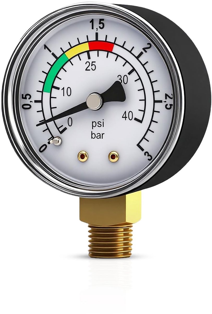 SolidKeus - Waterdrukmeter 1/4 Inch voor Zwembaden