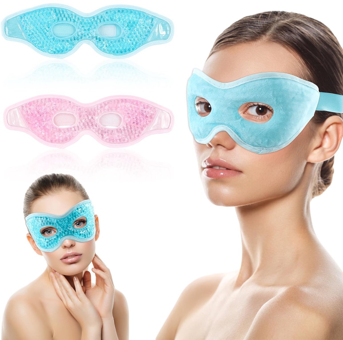 SolidKeus - Herbruikbaar Verkoelend Oogmasker, 2 Stuks