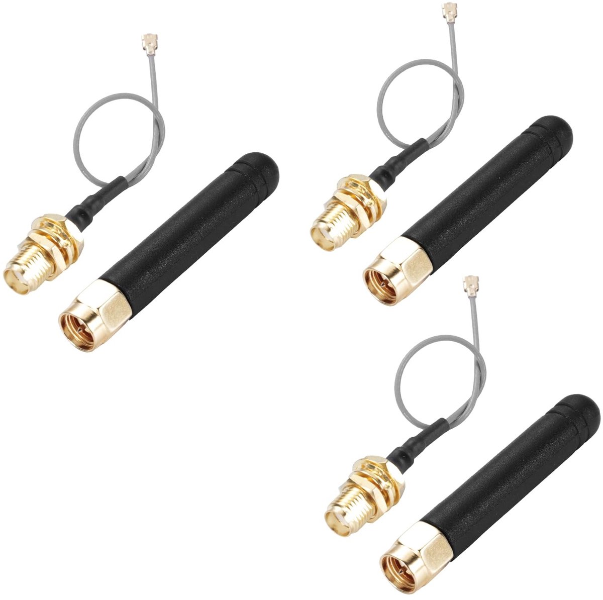 SolidKeus - 3 Stuks U.FL naar SMA LoRa Antenne 868-915MHz