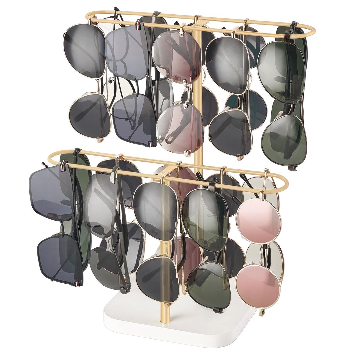 SolidKeus - Organizer voor Zonnebrillen, 24 Pairs Met Houten Basis