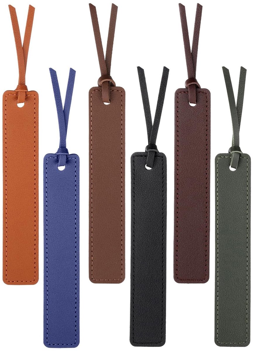 SolidKeus - 6 Stuks Lederen Bladwijzers