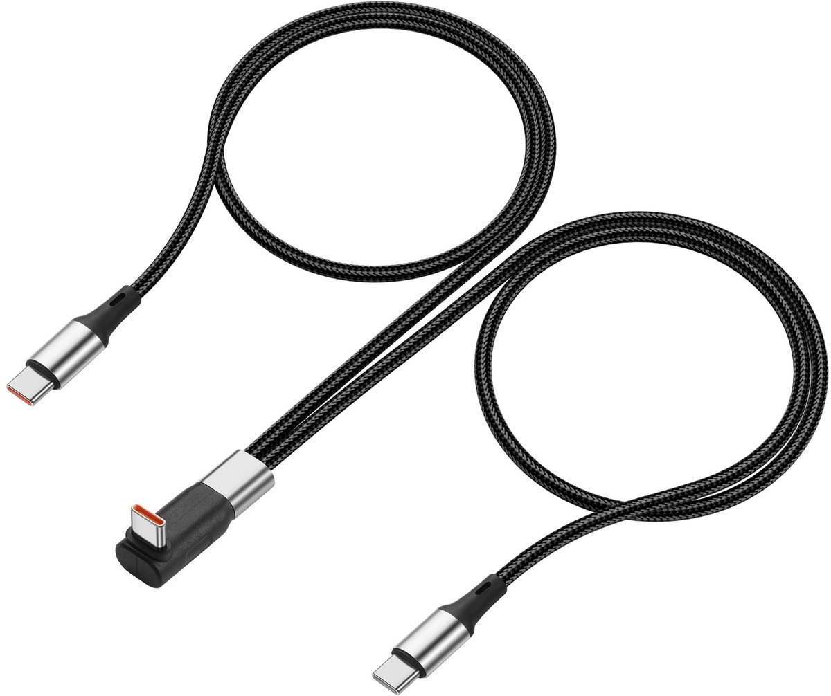 SolidKeus - 2-in-1 USB Splitter Oplaadkabel met Hoekconnector