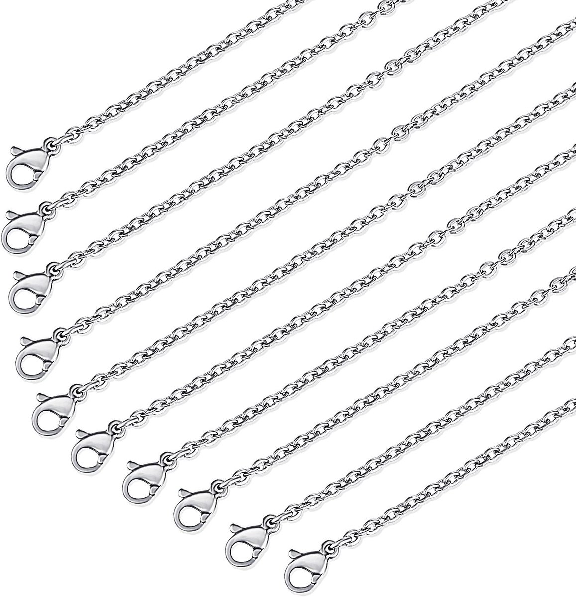 SolidKeus - RVS Ketting met Kreeftsluiting voor Sieraden Maken (Set van 10)