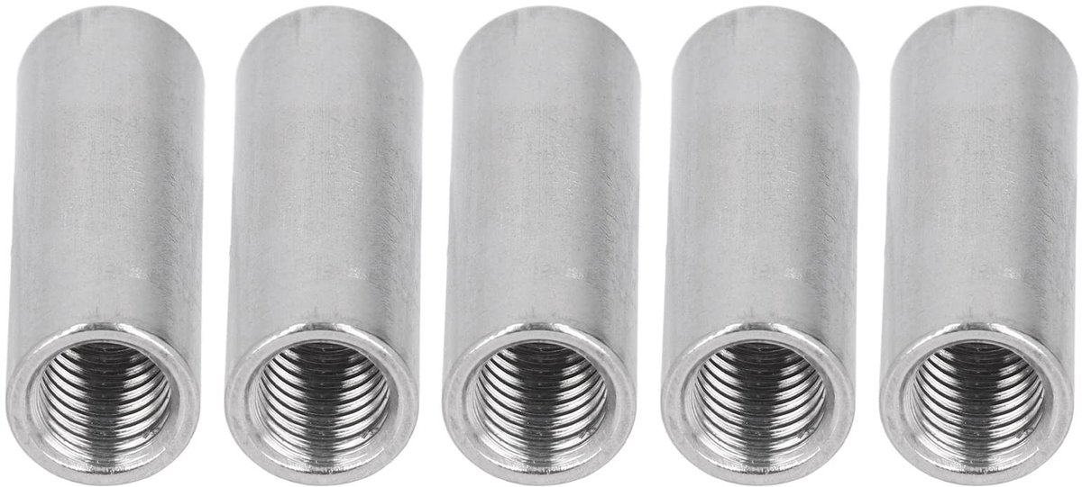 SolidKeus - Set van 5 Ronde Coupling Nuts van Roestvrij Staal M12