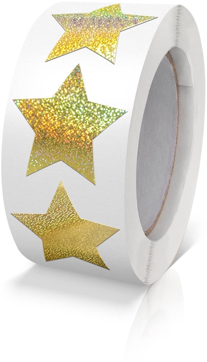 SolidKeus - Gouden Ster Stickers 25 mm, 500 Stuks