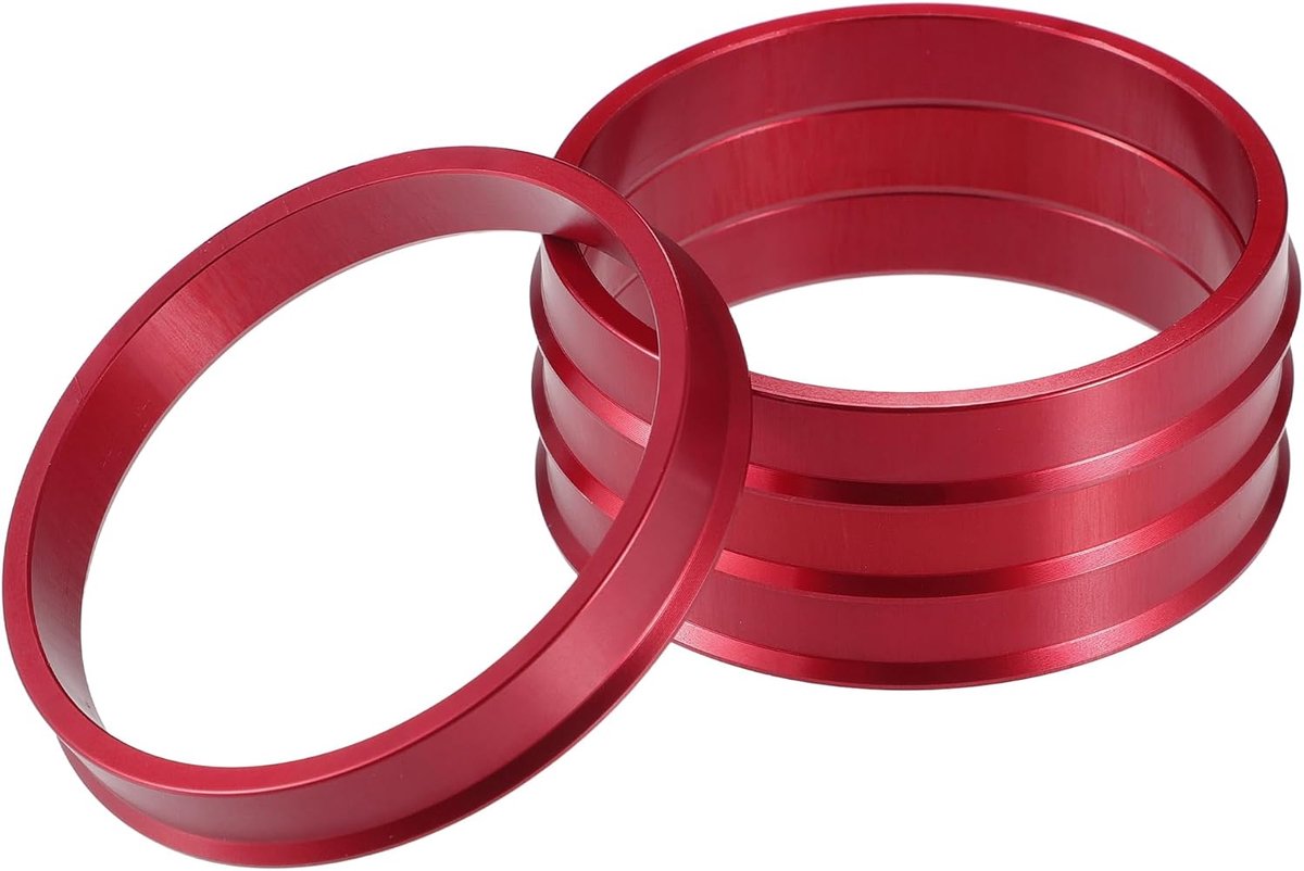 Car Hub Centric Rings OD 73.1mm Naar ID 66.1mm Hub Centric Rings Wheel Bore Center Spacer Aluminiumlegering Rood (Set Van 4)