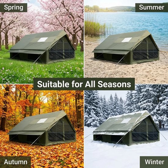 Joorly Opblaasbare tent - Pop up tent - Kampeertent - Oxford-stof - Kamperen - Windbestendigheid - 400x300x200cm - Voor 5 tot 8 personen - Groen — afbeelding 4