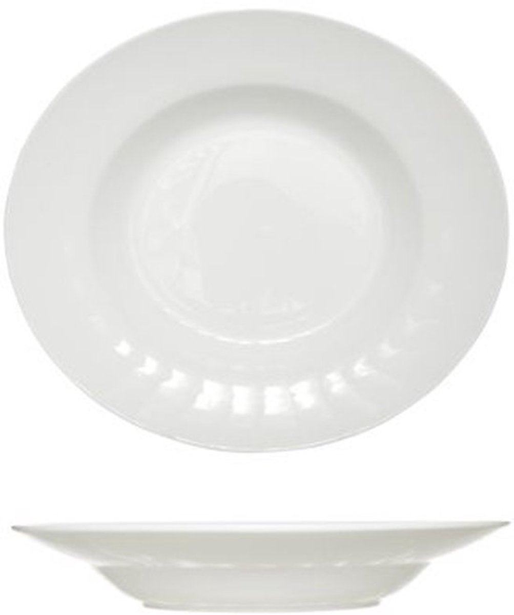 Cosy & Trendy Pastabord Wit 27,5x31xh6,5cm Ovaal