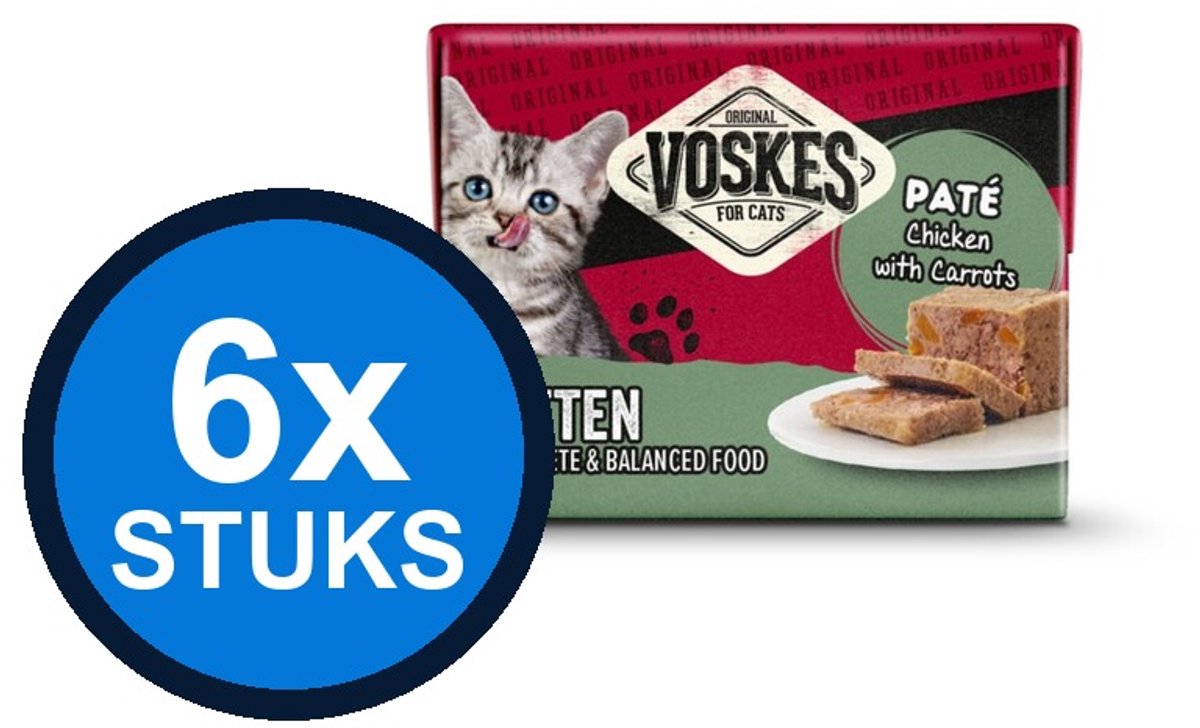 Voskes Voskes paté kitten kip&wortelen 8x95gr
