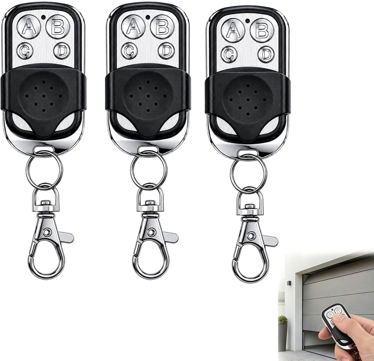 SolidKeus - Universele Afstandsbediening voor Garagedeuren, 4 Stuks
