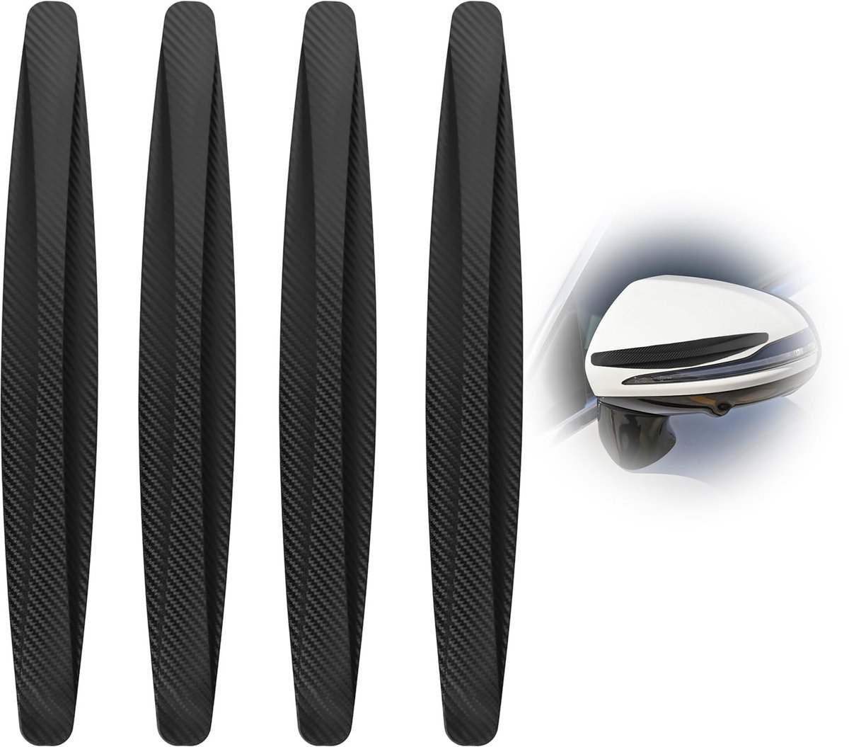 SolidKeus - Set van 4 Zwarte Carbon Fiber Deurrandbeschermers