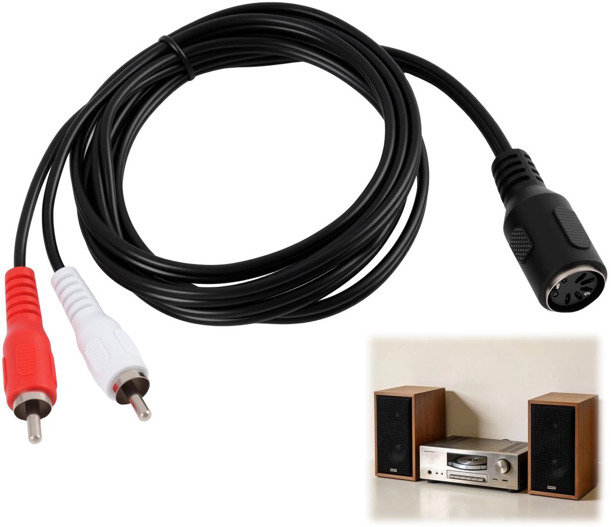 SolidKeus - DIN 5-Pins naar Cinch Kabel voor Audiotransmissie