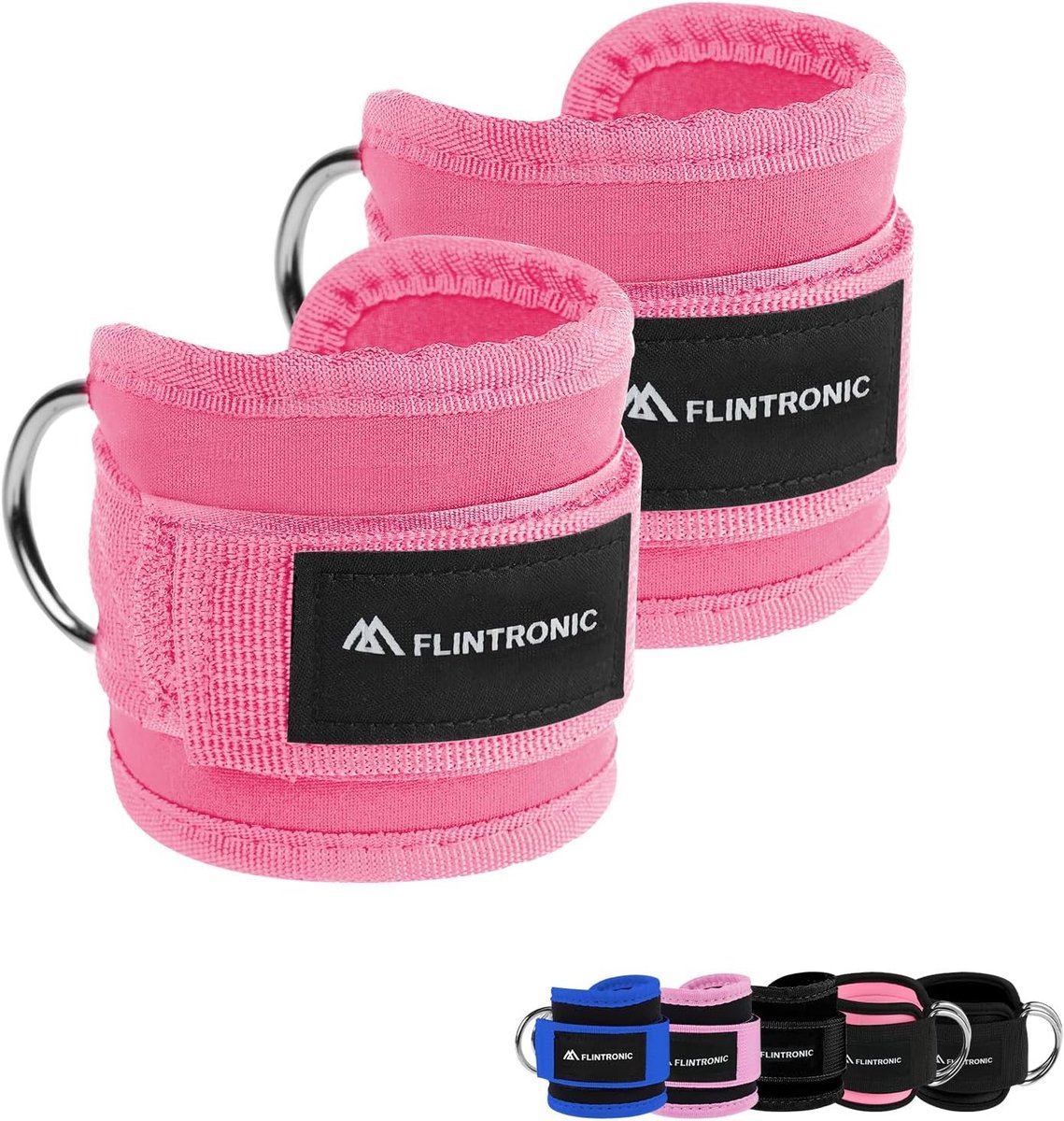 Enkelbanden voor kabelmachine, verstelbare gymmanchetten met D-ring, neopreen, ideaal voor krachttraining en spieropbouw voor dames en heren