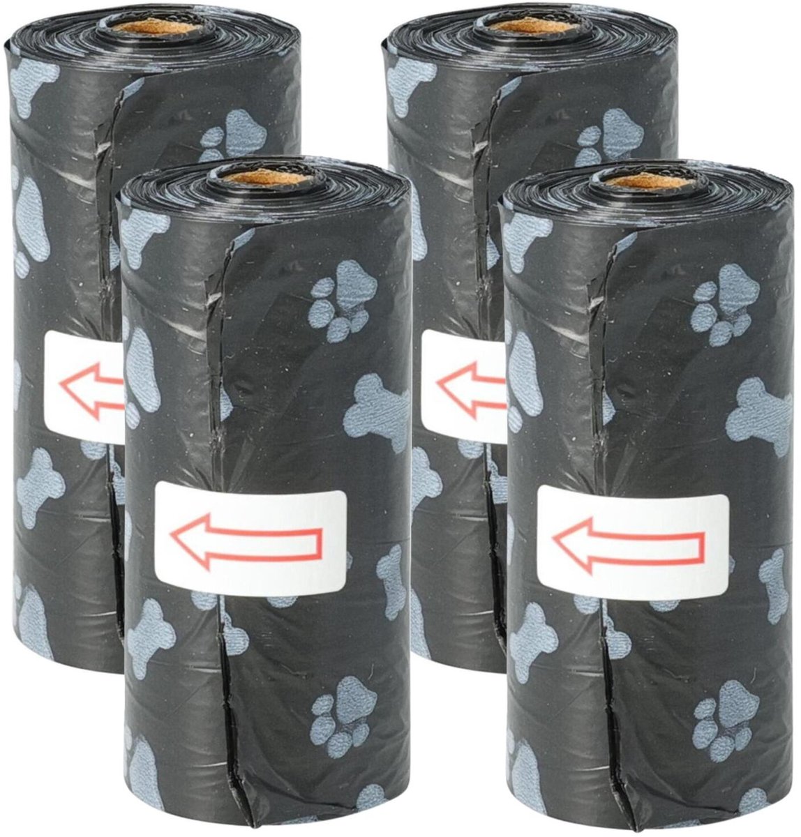 Dogs Collection Hondenpoep zakjes - 240x stuks - zwart/wit - hondenuitlaat drollen opruimen zakjes