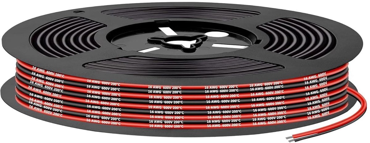 Omgoods - 16AWG 1.3mm² Hoge Flexibele Silicone Elektrische Kabel 5m in Zwart en Rood