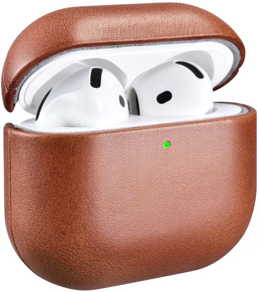 Omgoods - Leren Hoes voor AirPods 4 Schokbestendig Draadloos Opladen
