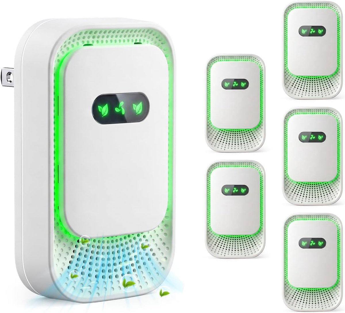6 stuks plug-in luchtreiniger filterloze ionisator, stille negatieve ionen luchtverfrisser voor thuis, verwijdert kattenbakgeur en huisdiergeuren, Europese norm, kantoor, woonkamer en huisdierruimtes