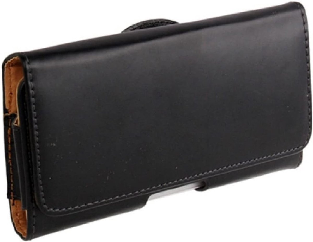 Holster belt clip smooth synthetic leather horizontal voor LG Velvet 5G UW (2020) - Black