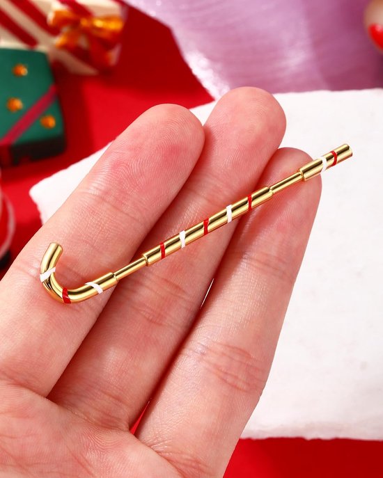 Kerst Industriële Rechte Bar Snoep Kruk Kraakbeen Oorbellen Rvs Industriële Barbell 14G Industriële Bars Steiger Industriële Ring — afbeelding 2